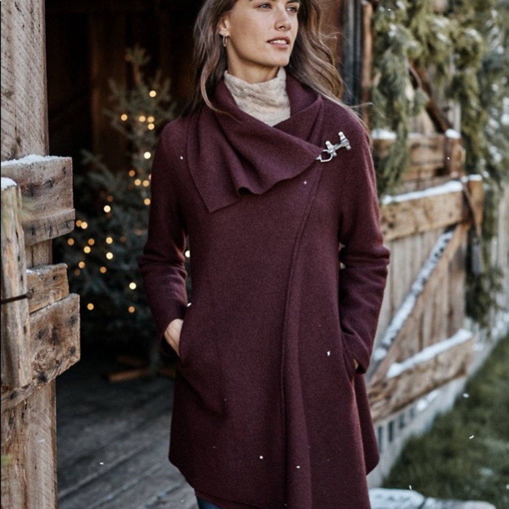 Garnet Hill Asymmetrical Boiled Wool Coat - SOLD OUT
